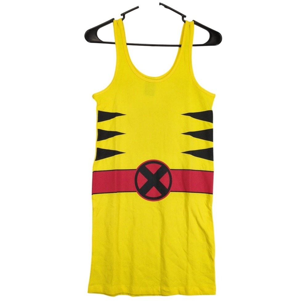 Marvel X-Men Wolverine Yellow Tank Mini Dress Juniors S Cosplay Recycled Karma